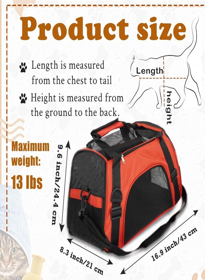 UCEHIPAW 6 Pcs Cat Carrier 16.9 x 9.6 x 8.3 Inch Portable Soft-Sided Pet Carrying Bag Comfortable Foldable Bag for Small Pet Travel Under 6.6 Lbs Cat (6 Colors) - Image 2